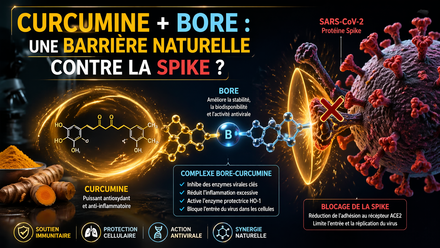curcumine et bore arme secrete anti spike
